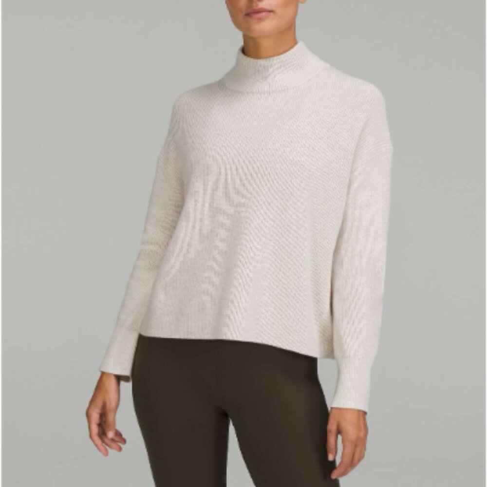 Lululemon Merino Wool Blend Ribbed Mockneck Sweater 6